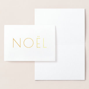 Noël wit en goud minimalistische typografie elegan folie kaarten