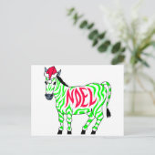 Noel Zebra Feestdagenkaart (Staand voorkant)