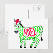 Noel Zebra Feestdagenkaart (Voorkant / Achterkant)