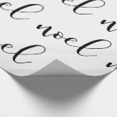 Noel | Zwart-wit kerstscript Cadeaupapier (Hoek)