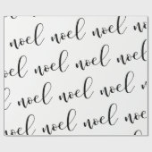 Noel | Zwart-wit kerstscript Cadeaupapier (Vlak)
