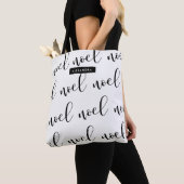Noel | Zwart-wit kerstscript met naam Tote Bag (Dichtbij)