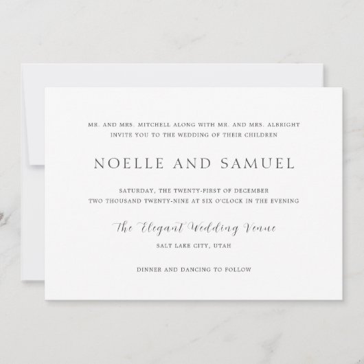 Noelle Elegant Wedding Kaart (Voorkant)