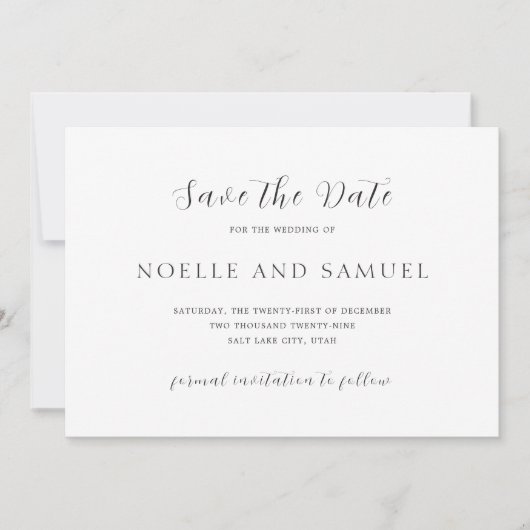 Noelle Elegant Wedding Save The Date (Voorkant)
