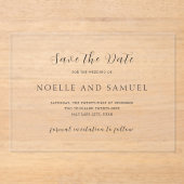Noelle Elegant Wedding Save the Date Acryl Uitnodigingen (Voorkant)