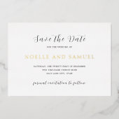 Noelle Elegant Wedding Save the Date Folie Uitnodiging (Voorkant)