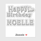 Noelle Happy Birthday silver Aufkleber Sticker (Vel)