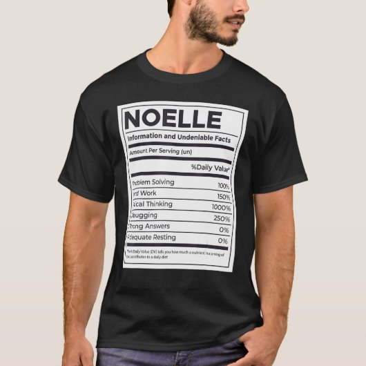 Noelle Nutrition Information Problem Solving Hard T-shirt (Voorkant)
