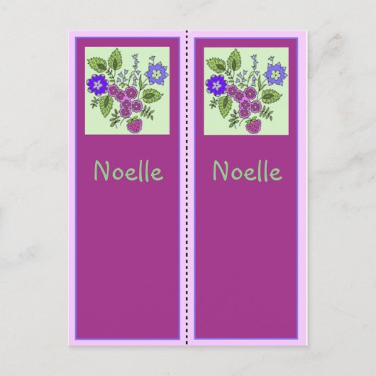 Noelle Personalized Bookmark Postcard Feestdagenkaart (Voorkant)