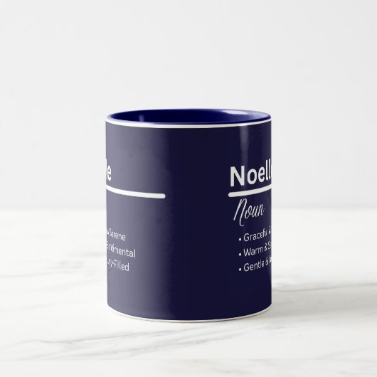 Noelle Personalized Name Coffee Mug Tweekleurige Koffiemok (Center)
