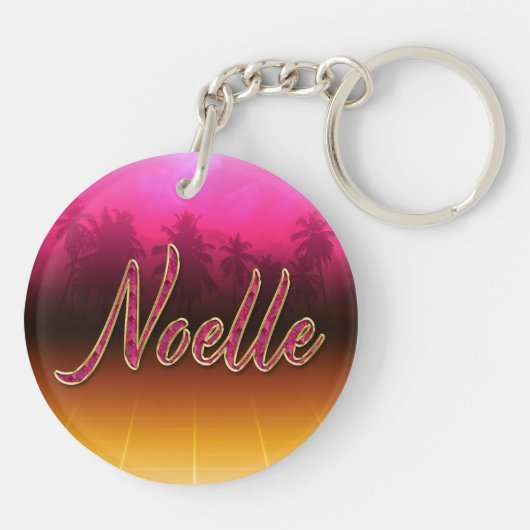 Noelle Vorname Name golden pink Schlüsselanhänger Sleutelhanger (Achterkant)