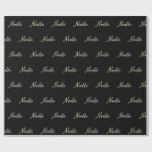 Noelle white gold Handwriting Geschenkpapier Cadeaupapier (Vlak)