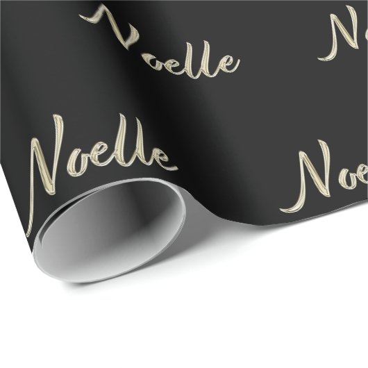 Noelle white gold Handwriting Geschenkpapier Cadeaupapier (Rol Hoek)