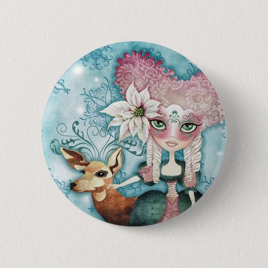 Noelle's Winter Magic Ronde Button 5,7 Cm (Voorkant)