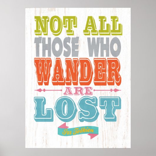 Noem citaat art-niet allen die lopen poster (Voorkant)