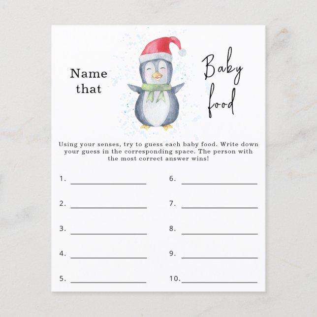 Noem dat baby food - baby shower spel (Voorkant)