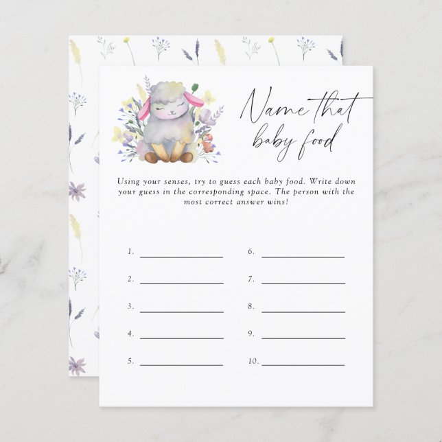 Noem dat baby food douchegame - Baby Lamb (Voorkant / Achterkant)