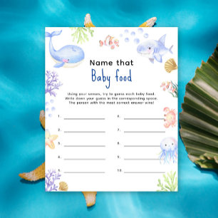 Noem dat baby food Ocean baby shower spel