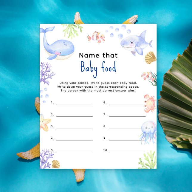 Noem dat baby food Ocean baby shower spel (Creator heeft geüpload)