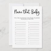 Noem dat baby shower game minimalistisch modern kaart (Voorkant)