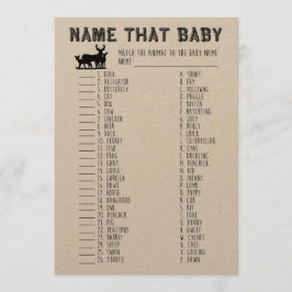 Noem dat Baby shower spel, baby dieren matching Kaart