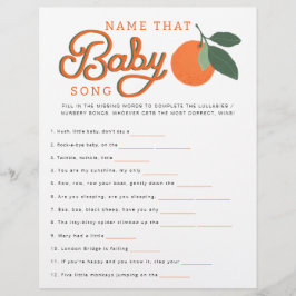Noem dat Baby Song spel - Meisje Baby shower Print Flyer