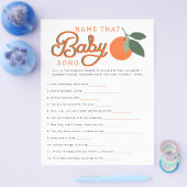 Noem dat Baby Song spel - Meisje Baby shower Print Flyer (Enkel)