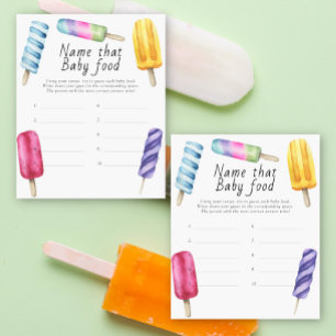 Noem dat baby voedsel douche spel - popsicle