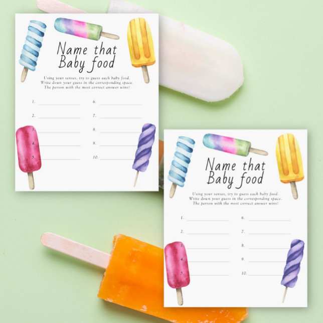 Noem dat baby voedsel douche spel - popsicle (Creator heeft geüpload)