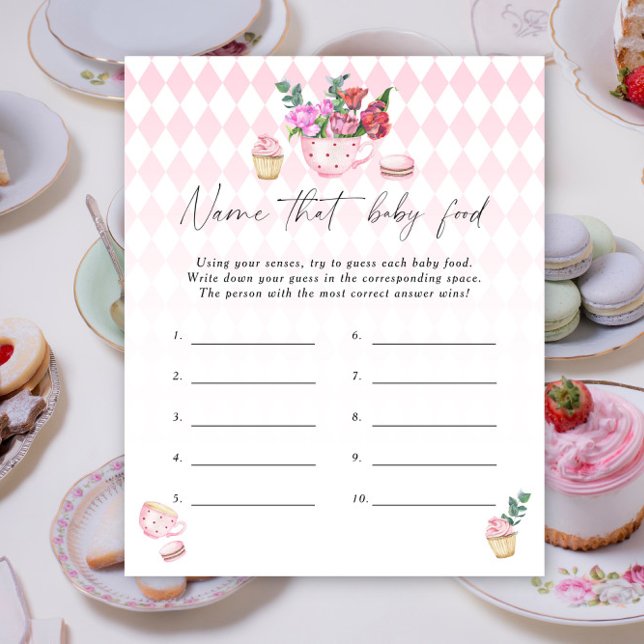 Noem dat baby voedsel douche spel - Tea party (Creator heeft geüpload)