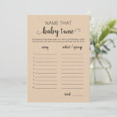 Noem dat babylied Baby Shower Spelkaart Kaart (Staand voorkant)