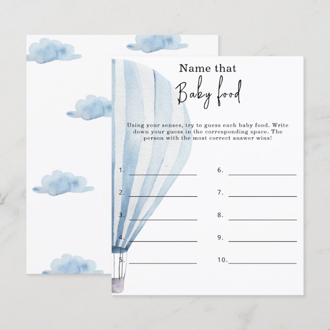 Noem dat babyvoedsel - baby shower spel (Voorkant / Achterkant)