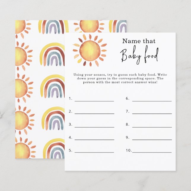 Noem dat babyvoedsel - baby shower spel (Voorkant / Achterkant)