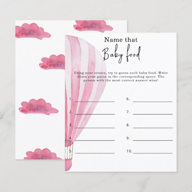Noem dat babyvoedsel - baby shower spel (Voorkant / Achterkant)