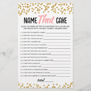 Noem dat cake Party spel met antwoorden