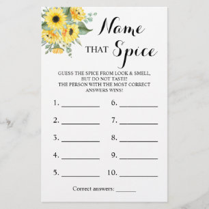 Noem dat Kruiden Groene Zonnebloem Spelkaart Flyer