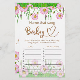 Noem dat liedje baby shower game