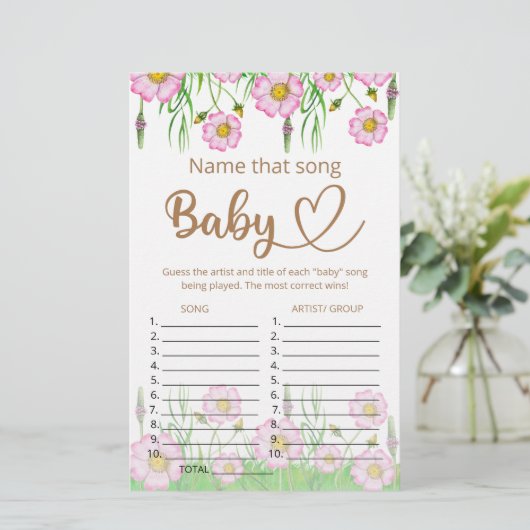 Noem dat liedje baby shower game (Staand voorkant)