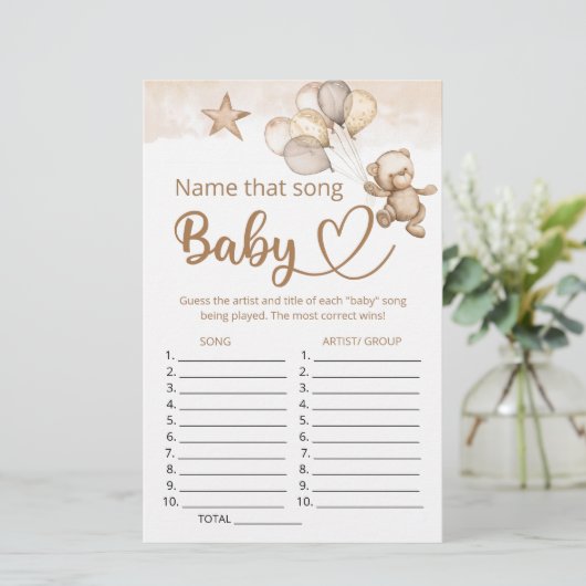 Noem dat liedje baby shower game (Staand voorkant)