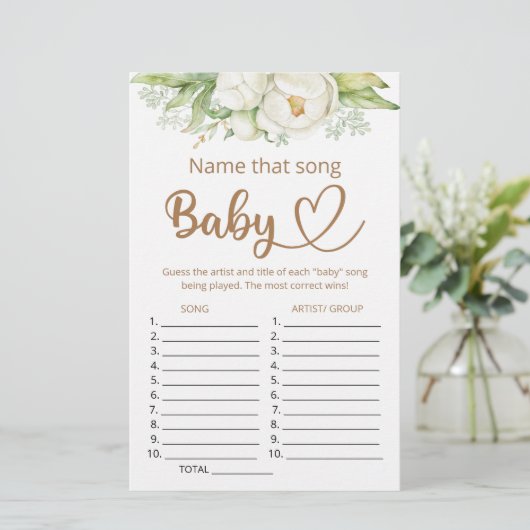 Noem dat liedje baby shower game (Staand voorkant)