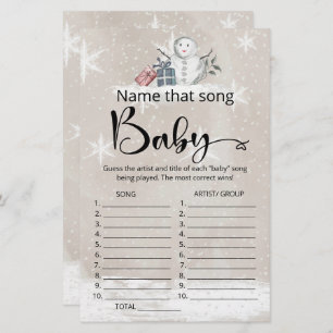 Noem dat liedje baby shower game