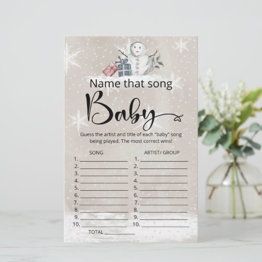 Noem dat liedje baby shower game (Staand voorkant)