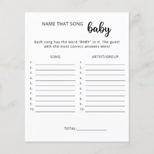 Noem dat liedje baby shower game