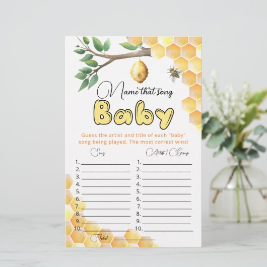 Noem dat liedje baby shower game (Staand voorkant)