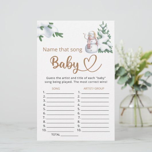 Noem dat liedje baby shower game (Staand voorkant)