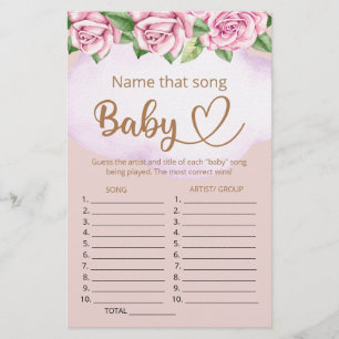 Noem dat liedje baby shower game