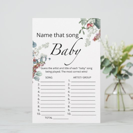 Noem dat liedje baby shower game (Staand voorkant)