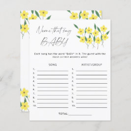 Noem dat liedje baby shower game Wildflower