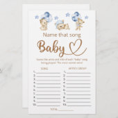 Noem dat liedje jongen baby shower spel (Voorkant / Achterkant)