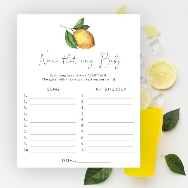 Noem dat liedje \ Lemon baby shower spel (Creator heeft geüpload)